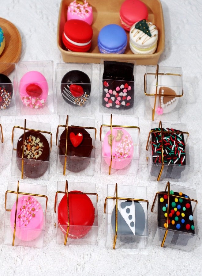 SLShePack 50 Pack Small Clear Boxes Single Chocolate Covered Ore Boxes Macaron Boxes Party Favor Box for Candy Christmas Birthday Wedding (2.17"×2.17"×1.39") - Image 3